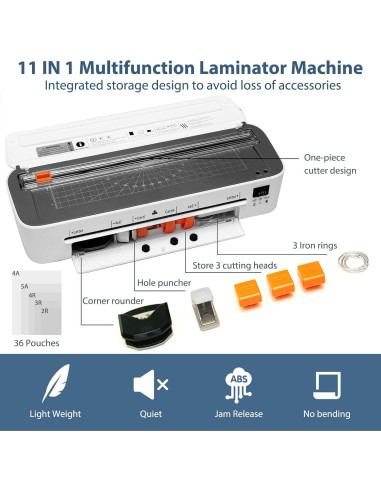 Laminadora OidoZac 11 en 1 A4 9" Caliente y Frío 36 Hojas