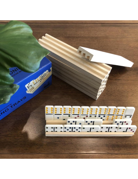 Juego de 8 Soportes de Dominó de Madera Yuanhe - Organizador para Juegos Juego de 8 Soportes de Dominó de Madera Yuanhe - Organizador para Juegos