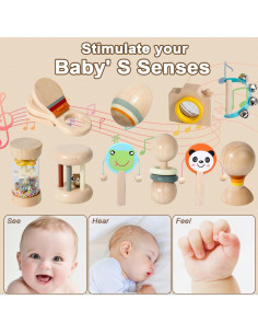 Juego de 10 Instrumentos Musicales de Madera JaBuBeaGup 2