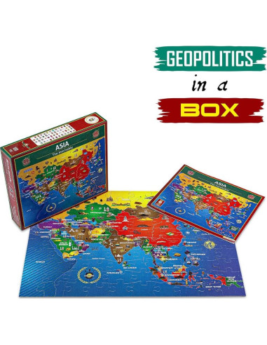 Rompecabezas de Mapa de Asia 100 Piezas 61x41 cm Educativo