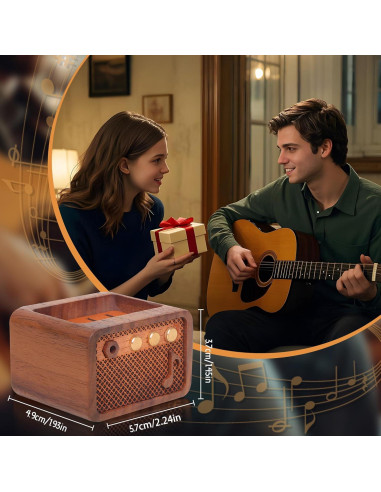 Soporte para Púas de Guitarra Estilo Amplificador de Madera