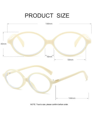 Gafas Retro Ovaladas JOVAKIT con Bloqueo Luz Azul 54mm