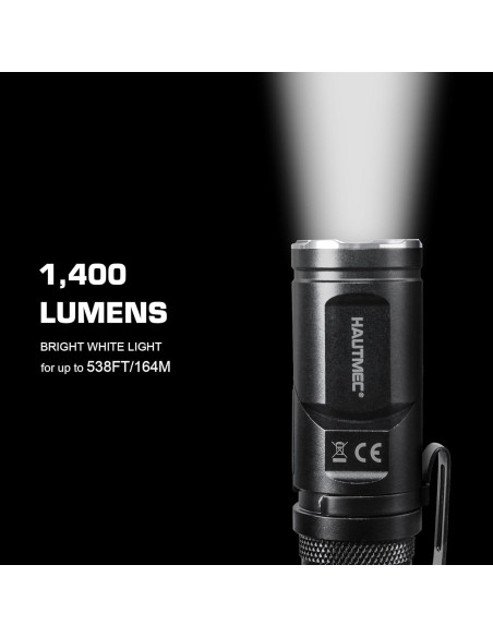 Linterna Recargable LED HAUTMEC 1400 Lúmenes con Cabezal Giratorio Linterna Recargable LED HAUTMEC 1400 Lúmenes con Cabezal Giratorio