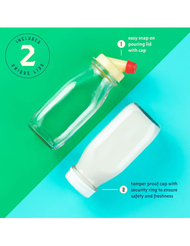 Botella de Leche de Vidrio Kitchentoolz 12 Oz Cuadrada