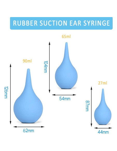 Paquete de 3 Jeringas de Bulbo Canumer para Oídos 27ml 65ml 90ml Paquete de 3 Jeringas de Bulbo Canumer para Oídos 27ml 65ml 90ml