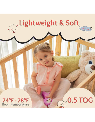 Saco de Dormir Baby Deedee Sleep Nest Air 0.5 TOG Rosa Grande