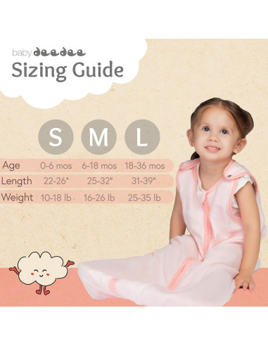 Saco de Dormir Baby Deedee Sleep Nest Air 0.5 TOG Rosa Grande