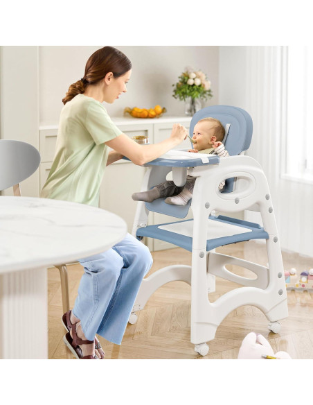 Silla Alta 6 en 1 para Bebés Azul - Convertible con Mesa Silla Alta 6 en 1 para Bebés Azul - Convertible con Mesa
