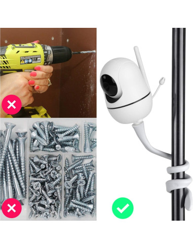 Soporte Giratorio para Monitor de Bebé iTODOS Blanco - Sin Herramientas