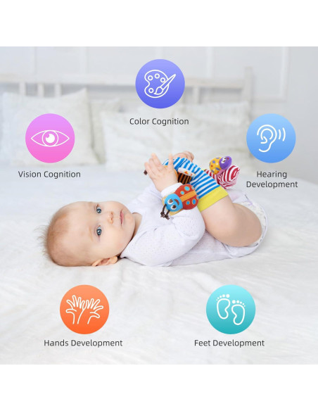 Conjunto de Sonajeros y Calcetines MCGMITT para Bebés 0-6 Meses Conjunto de Sonajeros y Calcetines MCGMITT para Bebés 0-6 Meses