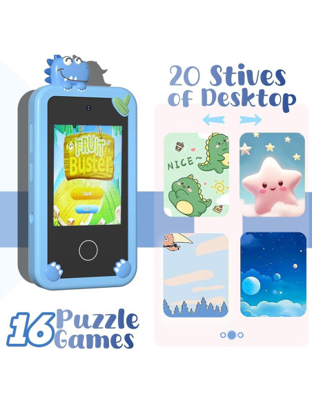 Teléfono Inteligente Selybria para Niños 3-9 Años - 16 Juegos Teléfono Inteligente Selybria para Niños 3-9 Años - 16 Juegos
