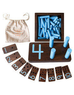 Tablero de Contar Montessori & Me - Madera Oscura 10 Piezas