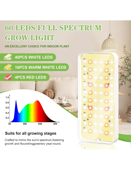 Luz de Crecimiento LED FOXGARDEN 60 LEDs Espectro Completo Luz de Crecimiento LED FOXGARDEN 60 LEDs Espectro Completo