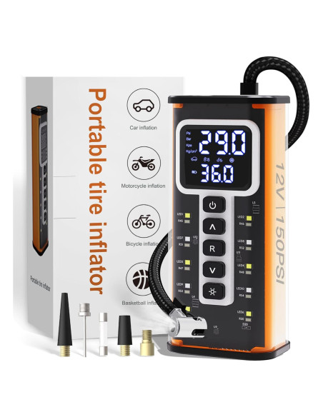 Compresor de Aire Portátil Treillage Tale 8017 150 PSI con Luz LED Compresor de Aire Portátil Treillage Tale 8017 150 PSI con Luz LED