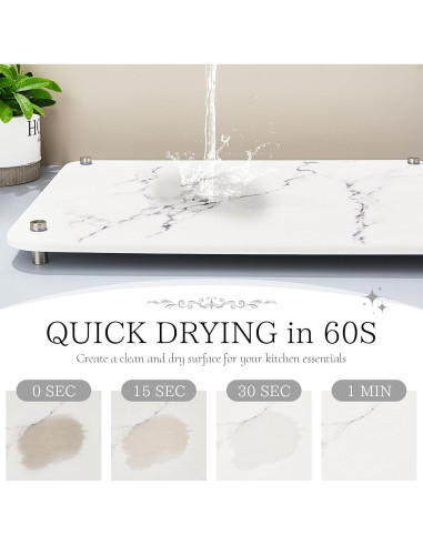 Alfombrilla de Secado Rápido Amviner de Diatomita 40x30cm Mármol