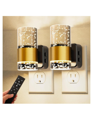 Luz Nocturna LED Regulable L LOHAS 2-Pack RGB con Control Remoto