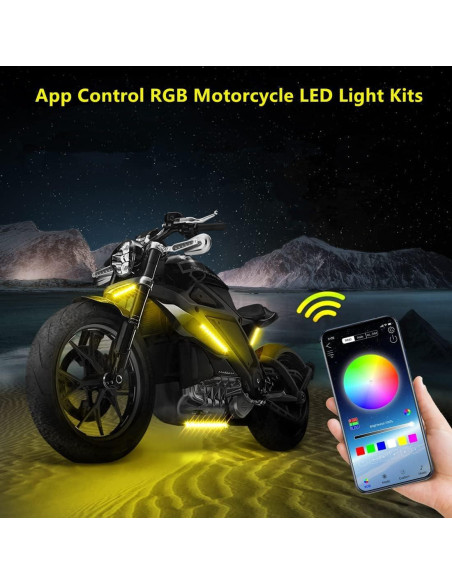 Kit de Luces LED Multicolor Sxlofty para Motocicleta 6 Pcs Kit de Luces LED Multicolor Sxlofty para Motocicleta 6 Pcs