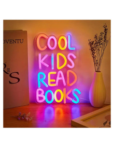 Señal de Neón Los Niños Geniales Leen Libros 36x27 cm