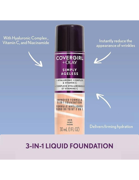 Base Líquida Anti-Envejecimiento Covergirl Olay 29.57 ml Marfil Claro Base Líquida Anti-Envejecimiento Covergirl Olay 29.57 ml Marfil Claro