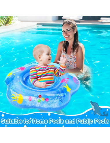 Flotador de piscina para bebés AMENON 65 cm azul seguro