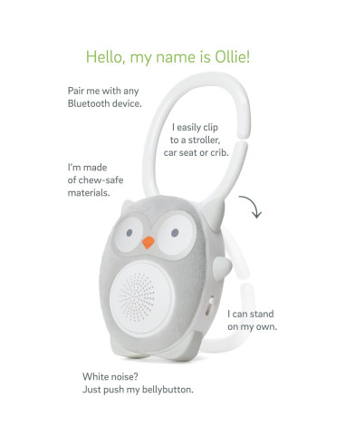 WavHello SoundBub Ollie el Búho - Máquina de Ruido Blanco Bluetooth
