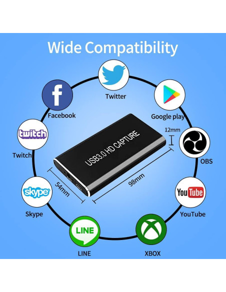 Tarjeta de Captura de Video HDMI VSVABEFV 1080P Plug and Play Tarjeta de Captura de Video HDMI VSVABEFV 1080P Plug and Play