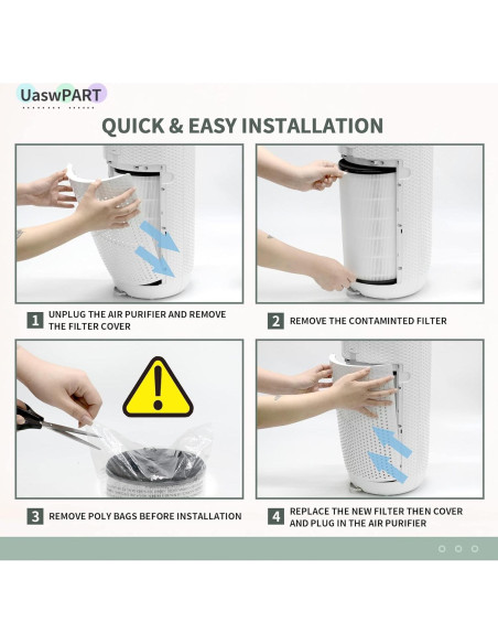 Filtro de Reemplazo UaswPART AP-PET35FL para Purificador HoMedics Filtro de Reemplazo UaswPART AP-PET35FL para Purificador HoMedics