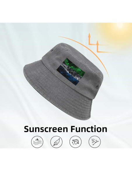 Sombrero de Cubo Unisex KCNSEZA Algodón Lavado Gris Verano Sombrero de Cubo Unisex KCNSEZA Algodón Lavado Gris Verano