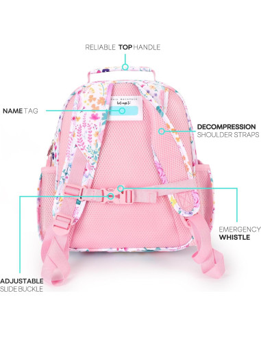 Mochila para Niñas Mibasies Rosa Floral 12L 38x29x12 cm