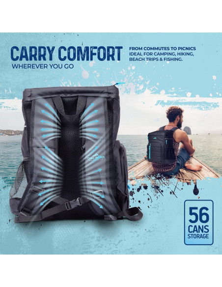 Mochila Cooler Aislada Chillrover 27L Azul - 44 Latas