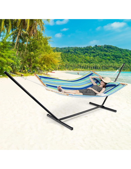 Hamaca de Camping Giantex Azul y Verde con Almohada Desmontable Hamaca de Camping Giantex Azul y Verde con Almohada Desmontable