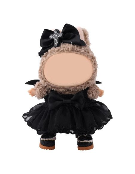 Conjunto de Ropa para Muñecas 15-17cm Tinoaly Halloween Negro Conjunto de Ropa para Muñecas 15-17cm Tinoaly Halloween Negro