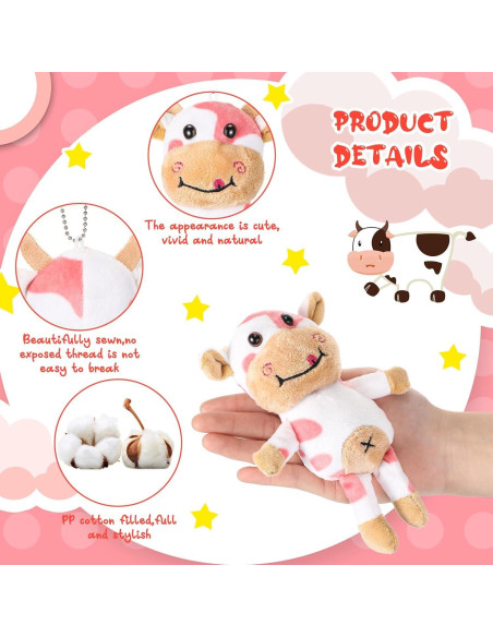 Llaveros de Vaca de Peluche Libima - 24 Pcs 15 cm