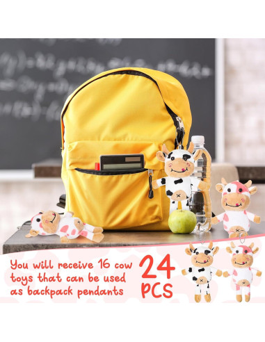 Llaveros de Vaca de Peluche Libima - 24 Pcs 15 cm