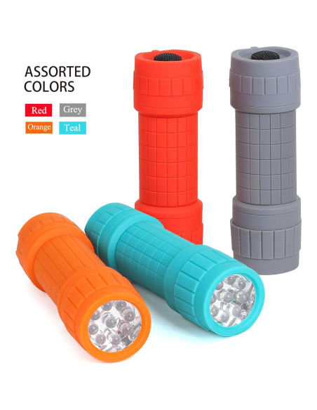 Juego de 4 Linternas LED FASTPRO 9 LED 30 Lúmenes con Baterías Juego de 4 Linternas LED FASTPRO 9 LED 30 Lúmenes con Baterías