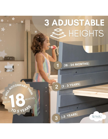 Taburete de Cocina para Niños KYWAI Ajustable Antivuelco Taburete de Cocina para Niños KYWAI Ajustable Antivuelco