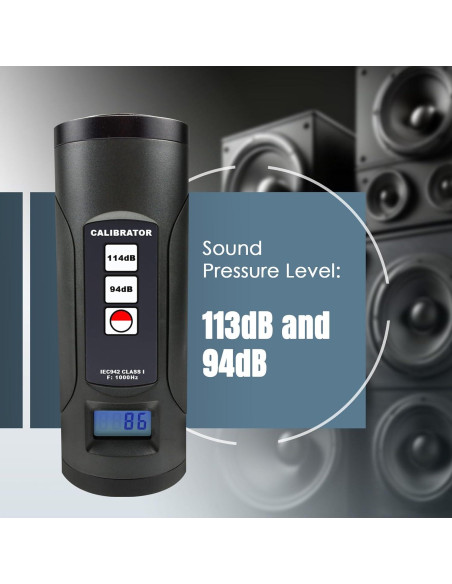 Calibrador de Nivel de Sonido JuviPerpric 94dB 114dB Pantalla LCD Calibrador de Nivel de Sonido JuviPerpric 94dB 114dB Pantalla LCD