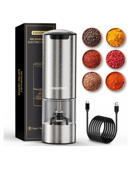Molinillo de Sal y Pimienta EUHOMY Automático Acero Inoxidable Molinillo de Sal y Pimienta EUHOMY Automático Acero Inoxidable