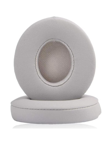 Almohadillas de Reemplazo para Auriculares Beats Solo 2.0/3.0 - Cuero PU Plata Mate