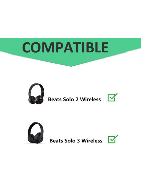 Almohadillas de Reemplazo para Auriculares Beats Solo 2.0/3.0 - Cuero PU Plata Mate Almohadillas de Reemplazo para Auriculares Beats Solo 2.0/3.0 - Cuero PU Plata Mate