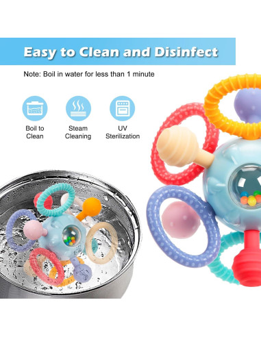 Juguete de Dentición Montessori Bebés 0-12 Meses Silicona
