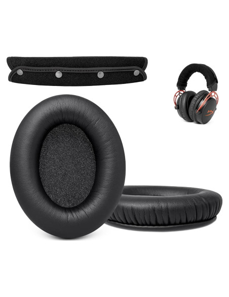 Cojines de Reemplazo HyperX Cloud + Funda Diadema GEVO - Negro Cojines de Reemplazo HyperX Cloud + Funda Diadema GEVO - Negro