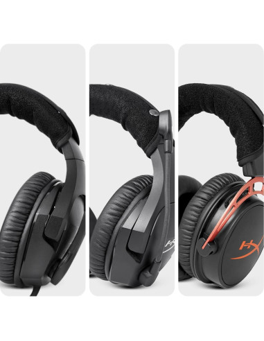 Cojines de Reemplazo HyperX Cloud + Funda Diadema GEVO - Negro