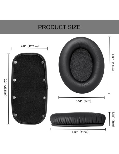 Cojines de Reemplazo HyperX Cloud + Funda Diadema GEVO - Negro