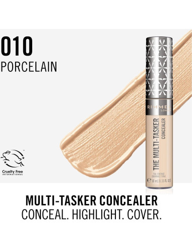 Corrector Líquido Rimmel London Multi-Tareas 010 Porcelana 9.4g