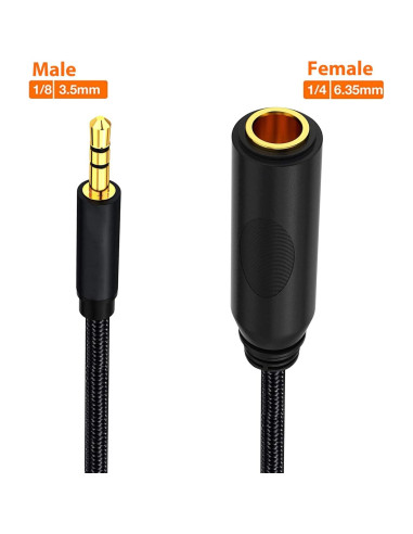 Adaptador de Audio WISYIFIL 3.5mm a 6.35mm 30cm Nylon