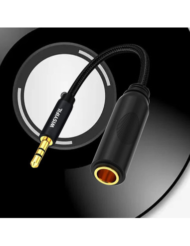 Adaptador de Audio WISYIFIL 3.5mm a 6.35mm 30cm Nylon