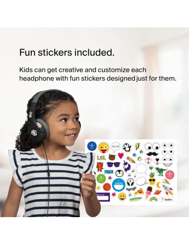 Auriculares con cable Belkin SoundForm Mini para niños - Negro