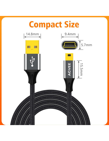 Cable USB 1.0m AGVEE para Micrófonos Blue Yeti y Snowball Cable USB 1.0m AGVEE para Micrófonos Blue Yeti y Snowball