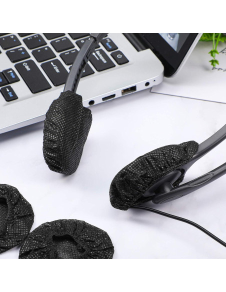 Cubiertas Desechables para Auriculares BBTO 100 Piezas 6.5 cm Negro Cubiertas Desechables para Auriculares BBTO 100 Piezas 6.5 cm Negro